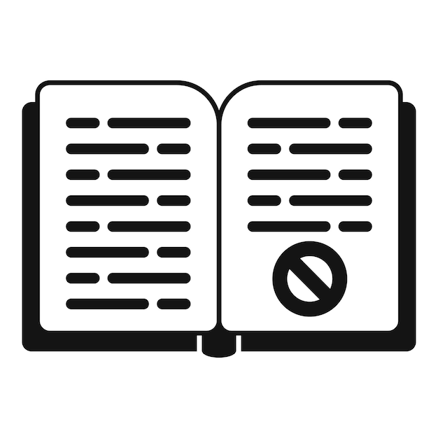 Icono de página de descargo de responsabilidad de libro vector simple documento de trabajo