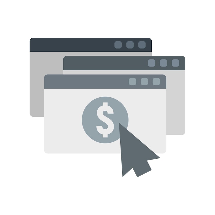 Vector icono de página de dinero web ilustración plana del icono de vector de página de dinero web para diseño web