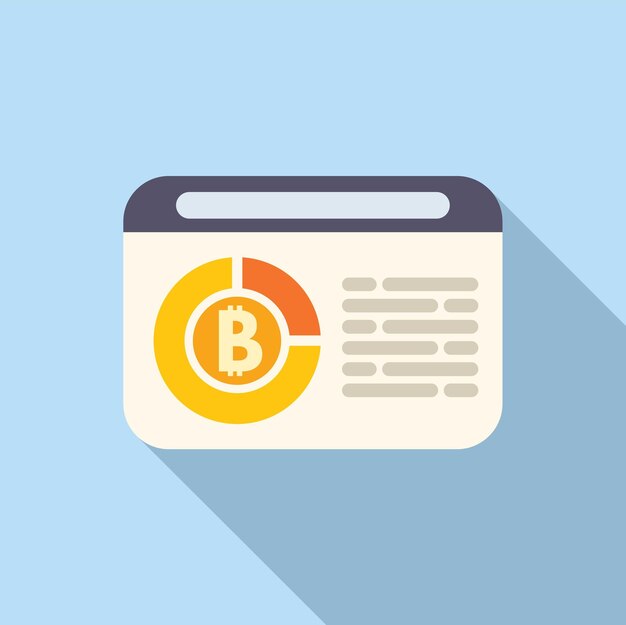 El icono de la página en línea de bitcoin es un vector plano de datos monetarios