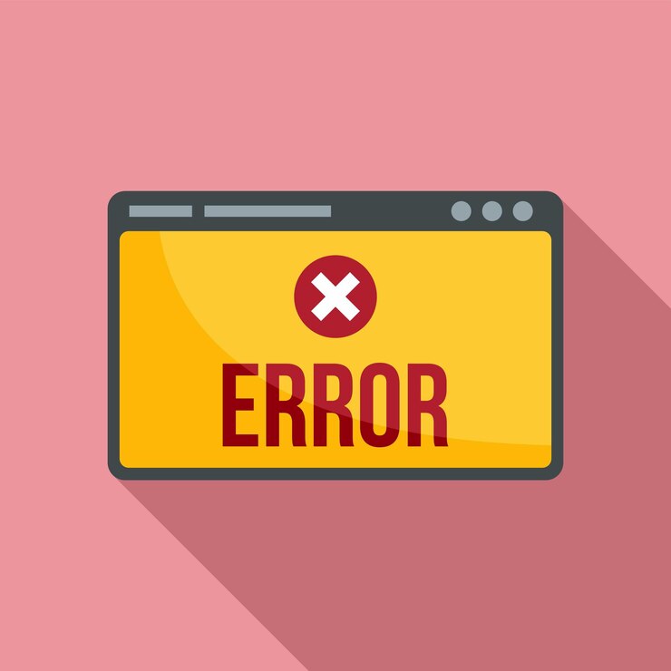 Vector icono de página web de error ilustración plana del icono de vector de página web de error para diseño web