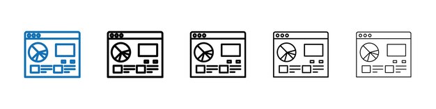 Icono de página web Logotipo vectorial de esquema para la interfaz de usuario web
