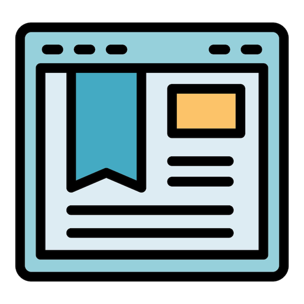 Icono de página web de marketing Contorno Icono de vector de página web de marketing para diseño web aislado en color plano de fondo blanco