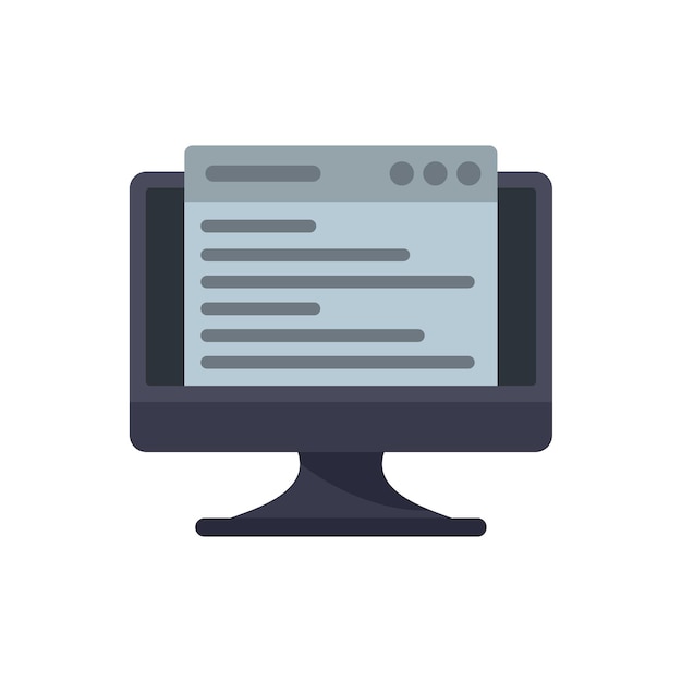 Icono de página web de prueba Ilustración plana del icono de vector de página web de prueba aislado sobre fondo blanco