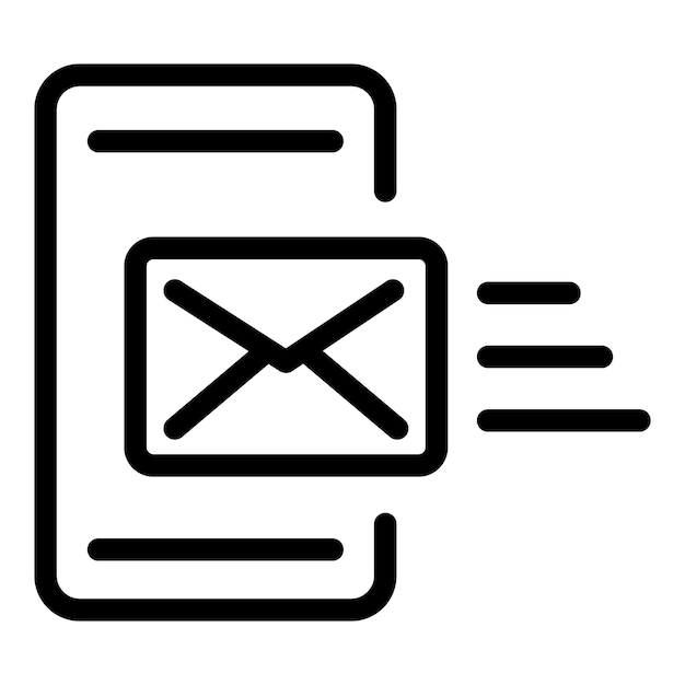 Icono de pago celular Icono de vector de pago celular de esquema para diseño web aislado sobre fondo blanco