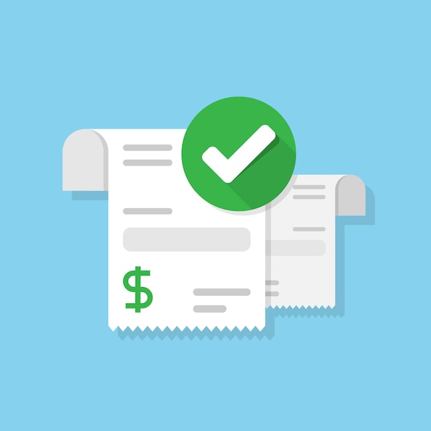 Icono de pago de éxito en estilo plano Ilustración de vector de dinero aprobado sobre fondo aislado Concepto de negocio de signo de pago exitoso