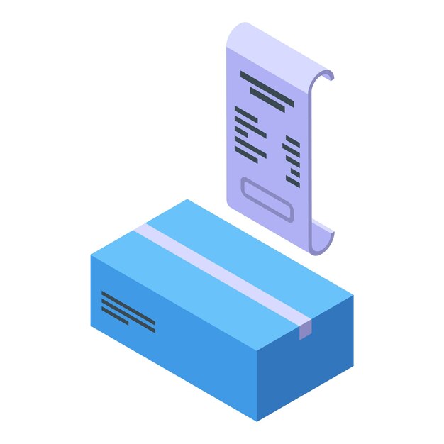 Ícono de pago de la factura vector isométrico contrato de documento signo de papel