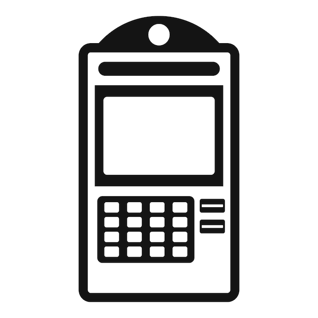 Icono de pago en línea de cajero automático Ilustración simple del icono de vector de pago en línea de cajero automático para diseño web aislado sobre fondo blanco