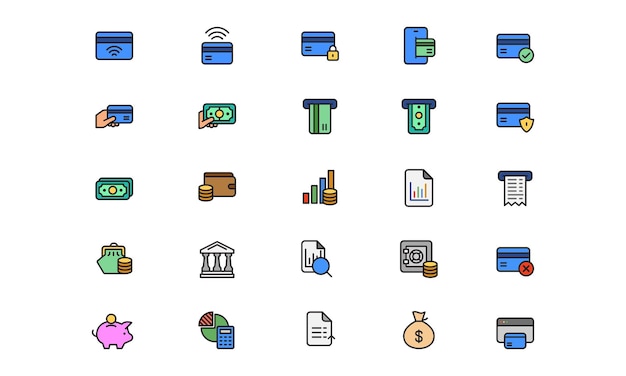 Icono de pago en línea en estilo de relleno esbozado Adecuado para el elemento de diseño de la banca digital