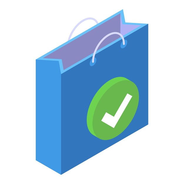 Icono de pago móvil de bolsa de tienda Isométrico de icono de vector de pago móvil de bolsa de tienda para diseño web aislado sobre fondo blanco