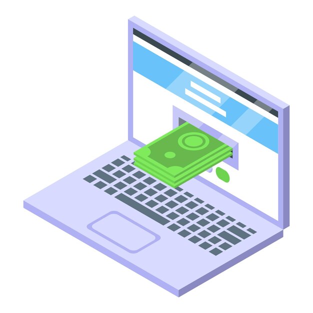 Icono de pago móvil portátil Isométrico del icono de vector de pago móvil portátil para diseño web aislado sobre fondo blanco