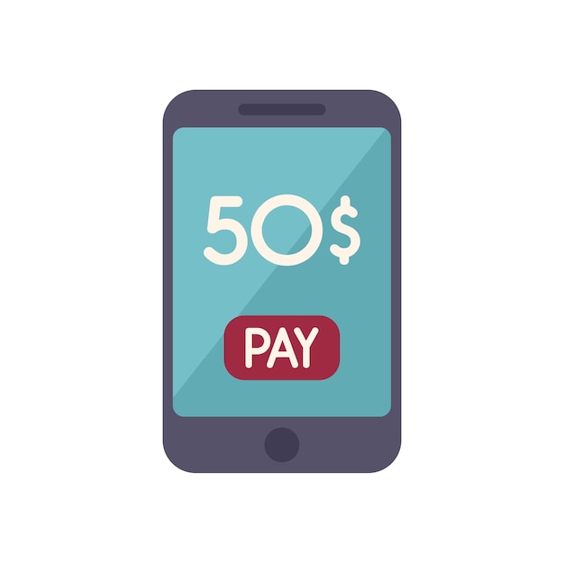 Icono de pago rápido móvil vector plano Servicio digital Tarjeta digital aislada