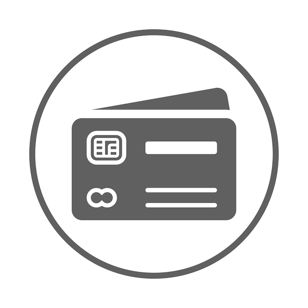 Icono de pago de la tarjeta Geraphics vectorial gris