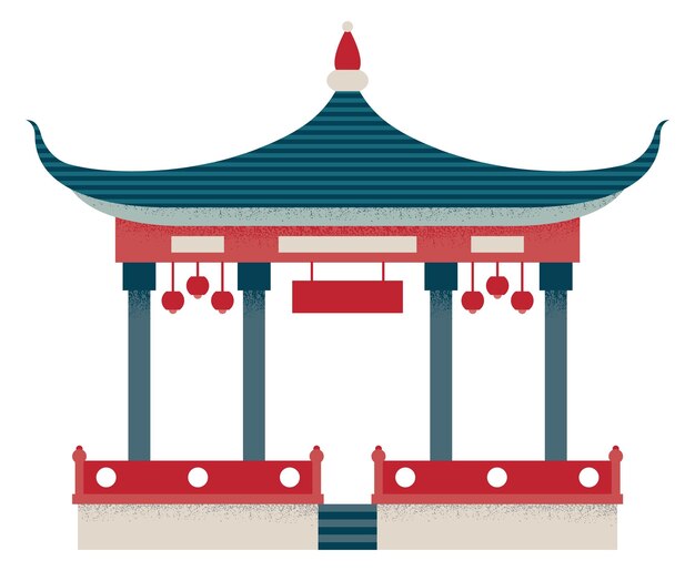 Vector icono de la pagoda tradicional cultura japonesa arquitectura asiática aislada sobre un fondo blanco