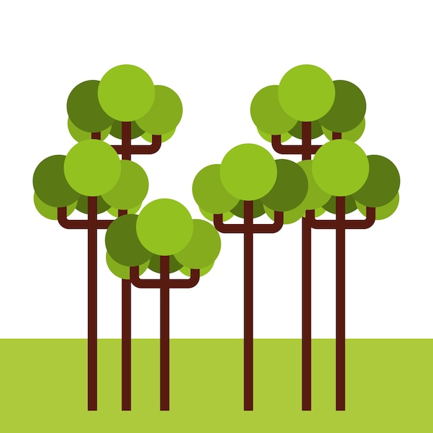 Vector icono de paisaje de bosque de árbol