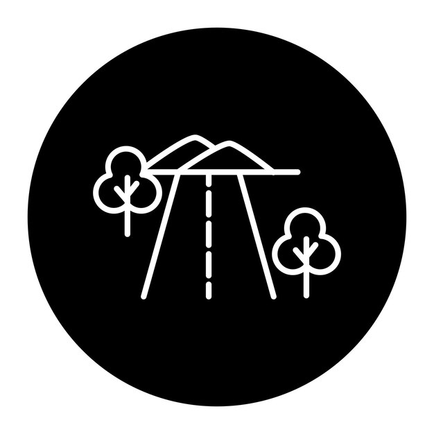 Icono del paisaje de la carretera