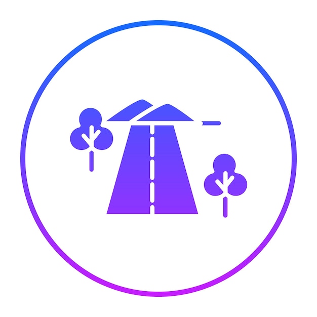 Icono del paisaje de la carretera