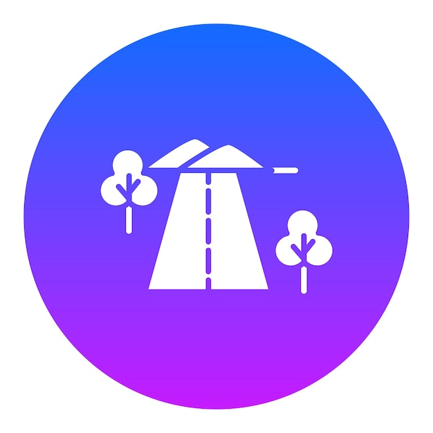 Icono del paisaje de la carretera