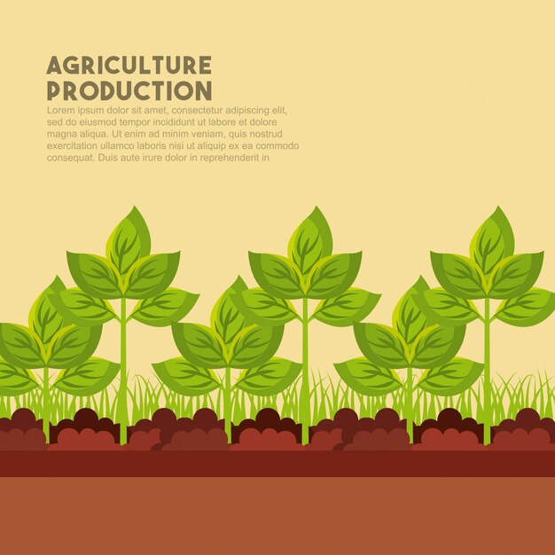 Vector icono de paisaje de producción agrícola