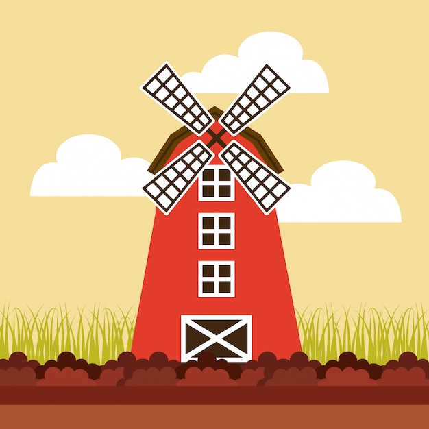 icono de paisaje de producción agrícola