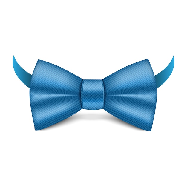 Icono de pajarita azul Ilustración realista del icono de vector de pajarita azul para diseño web aislado sobre fondo blanco