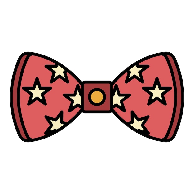Icono de pajarita estrella Contorno estrella pajarita vector icono color plano aislado en blanco