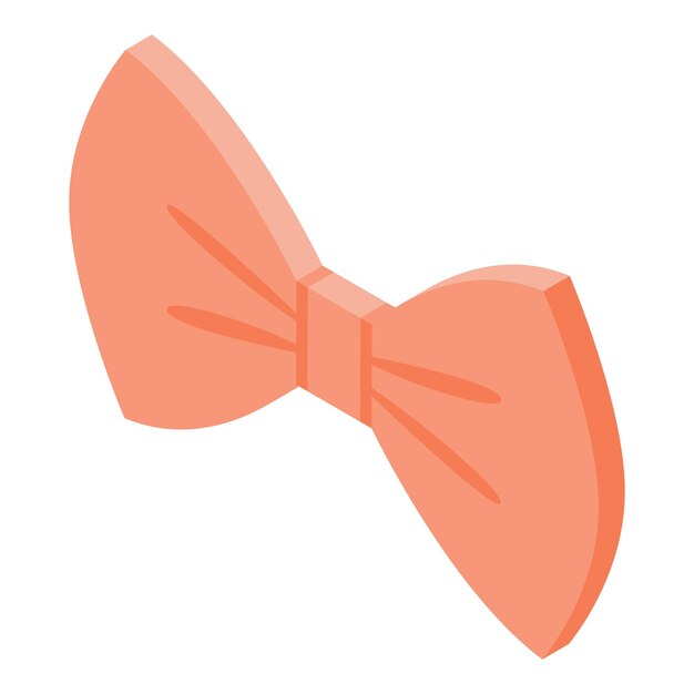 Icono de pajarita roja Isométrica del icono de vector de pajarita roja para diseño web aislado sobre fondo blanco