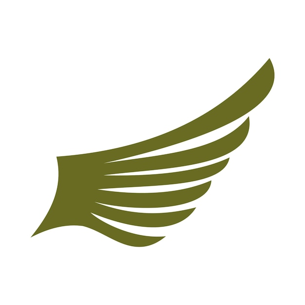 Icono de pájaro de ala verde en estilo plano aislado sobre fondo blanco Símbolo volador