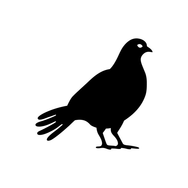 Vector icono de pájaro capercaillie en fondo blanco ilustración vectorial simple