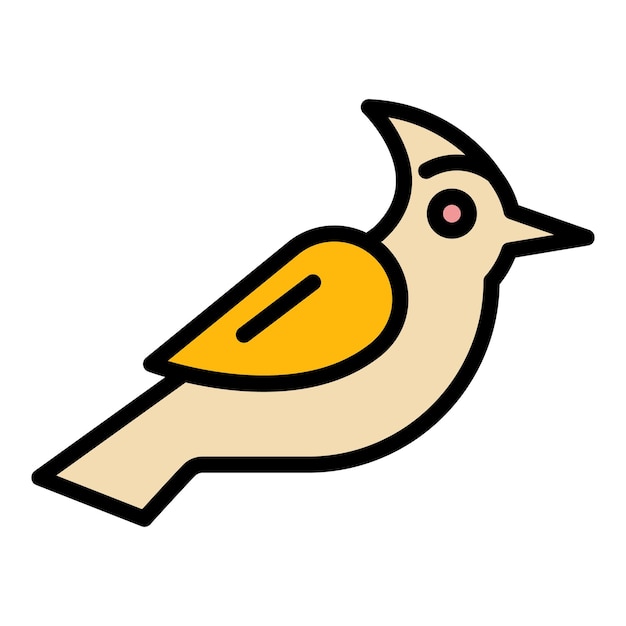 Icono del pájaro carpintero Contorno del pájario carpintero icono vectorial color plano aislado