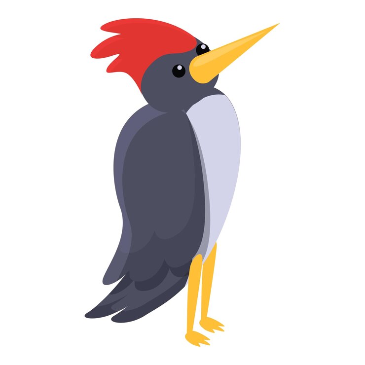 Vector icono de pájaro carpintero nido caricatura de icono de vector de pájaro carpintero nido para diseño web aislado sobre fondo blanco