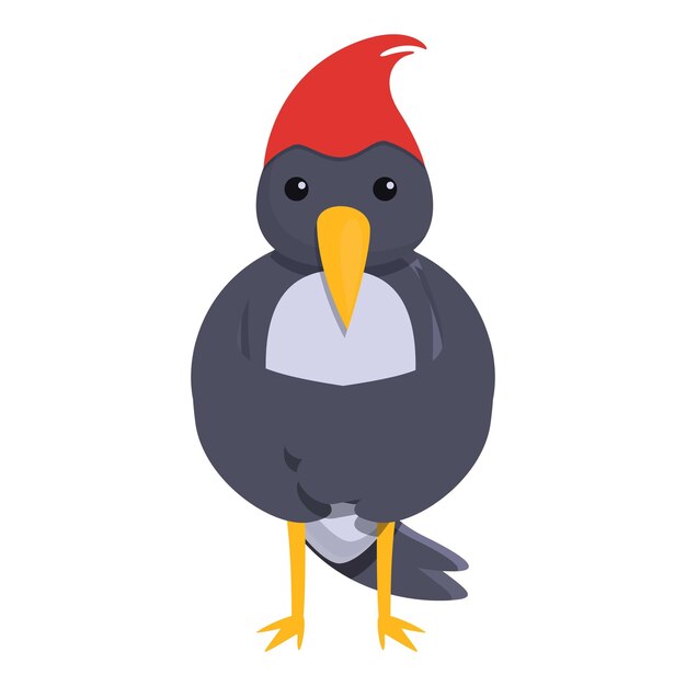 Icono de pájaro carpintero ocupado Caricatura de icono de vector de pájaro carpintero ocupado para diseño web aislado sobre fondo blanco