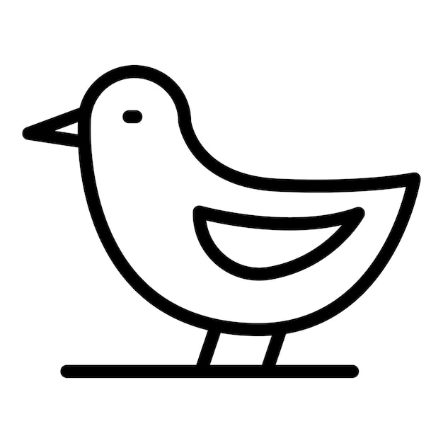 Icono de pájaro de granja Icono de vector de pájaro de granja de esquema para diseño web aislado sobre fondo blanco