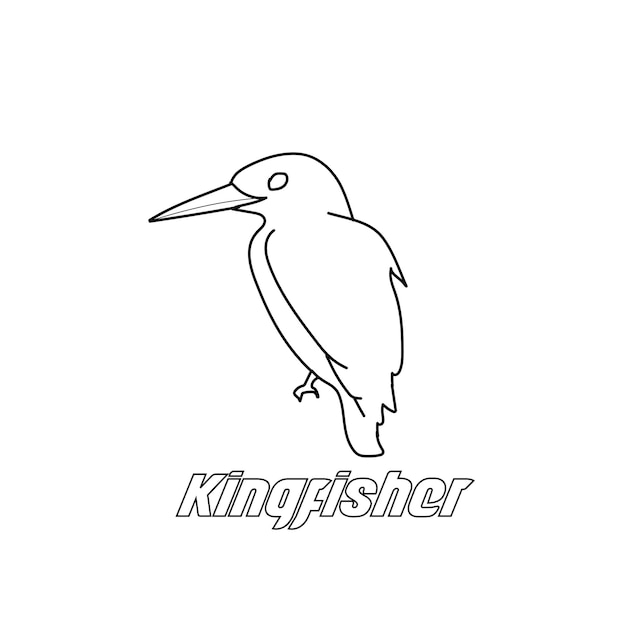 Icono de pájaro, ilustración común de diseño de símbolo de martín pescador