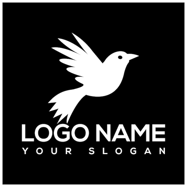 Icono de pájaro Logotipo de la novia de diseño creativo con concepto único Vector Premium