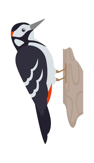 Icono de pájaro pájaro carpintero ilustración vectorial