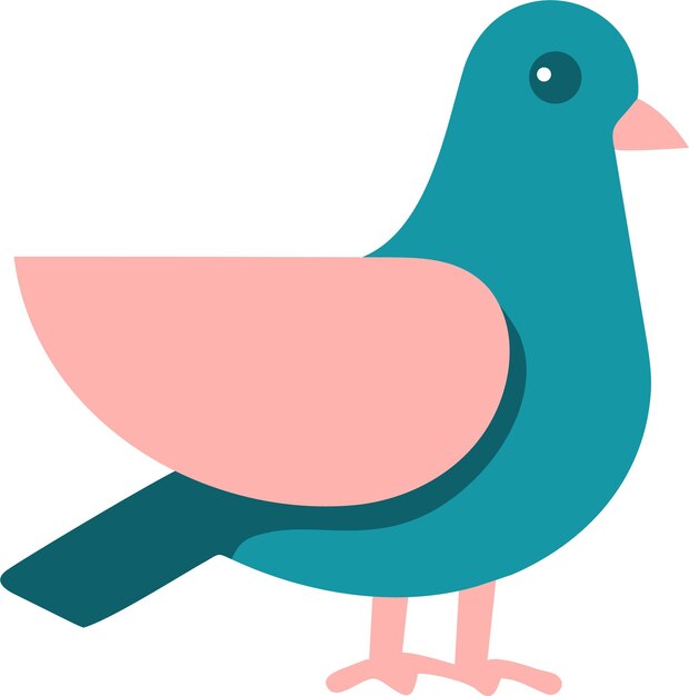Icono del pájaro paloma en estilo plano