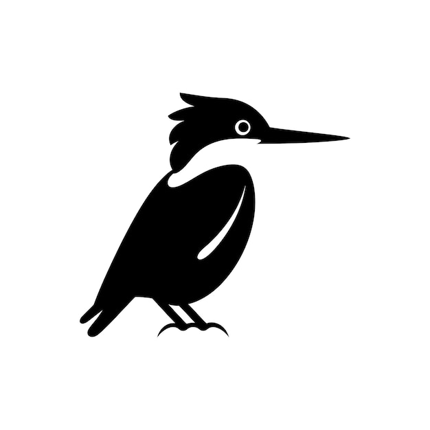 Icono de pájaro pescador en fondo blanco Ilustración vectorial simple