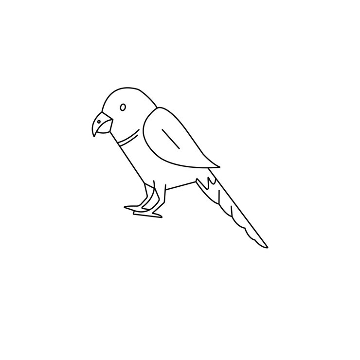 Icono de pájaro en la rama de línea delgada trazo editable