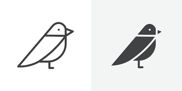 icono de pájaro Signo vectorial de contorno