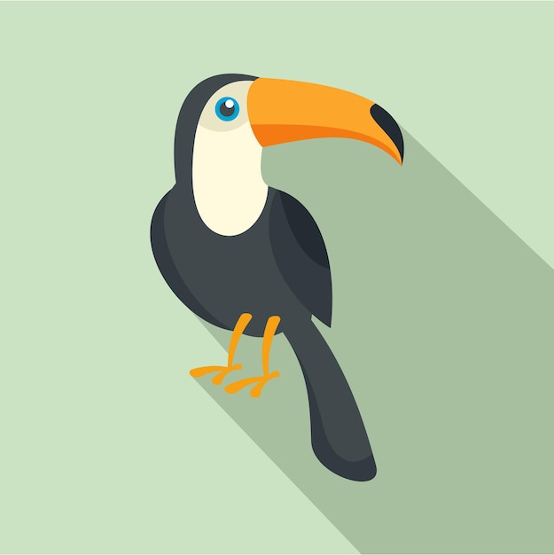 Icono de pájaro tucán Ilustración plana del icono de vector de pájaro tucán para diseño web