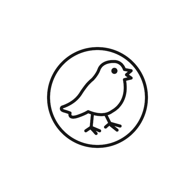icono de pájaro Vector plano aislado en el contorno