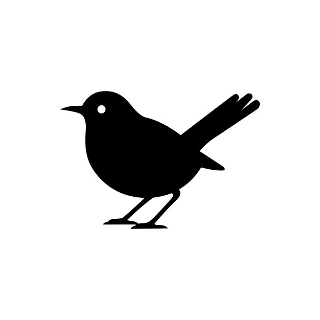 Vector icono de pájaro wren en fondo blanco ilustración vectorial simple