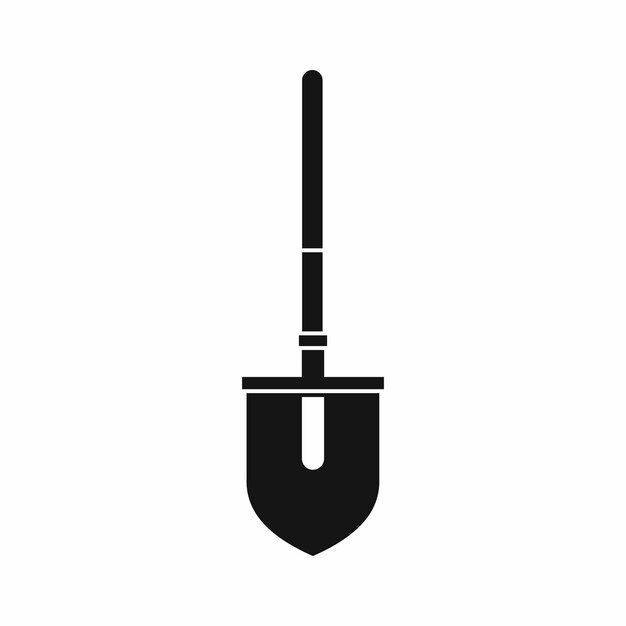 Icono de pala en estilo simple en una ilustración de vector de fondo blanco