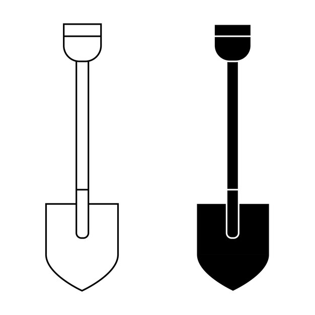icono de pala en fondo blanco icono vectorial de pala equipo de construcción equipo de jardinería