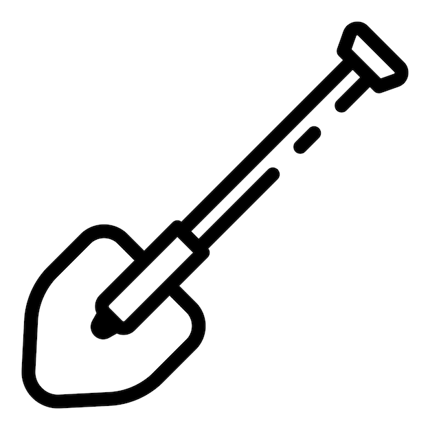 Icono de pala Icono de vector de pala de esquema para diseño web aislado sobre fondo blanco