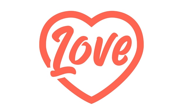 Icono de la palabra amor en forma de corazón