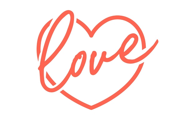 Icono de la palabra amor en forma de corazón