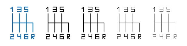 icono de la palanca de cambio manual del coche logotipo vectorial de esquema para la web ui