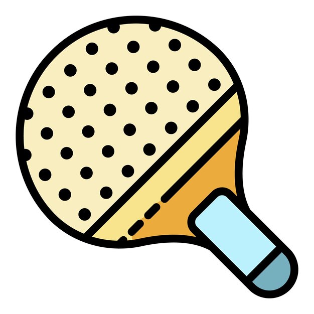Icono de paleta de tenis de mesa Contorno de paleta de tenis de mesa vector icono color plano aislado