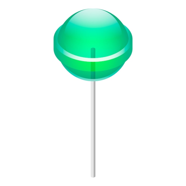 Icono de paleta verde Isométrico del icono de vector de paleta verde para diseño web aislado sobre fondo blanco